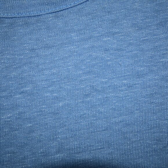 100% Linen Knit Ruffle Short-Sleeved Shirt Women's Size L - Picture 3 of 7